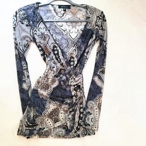 Karen Kane Bodycon See-Through Boho Top